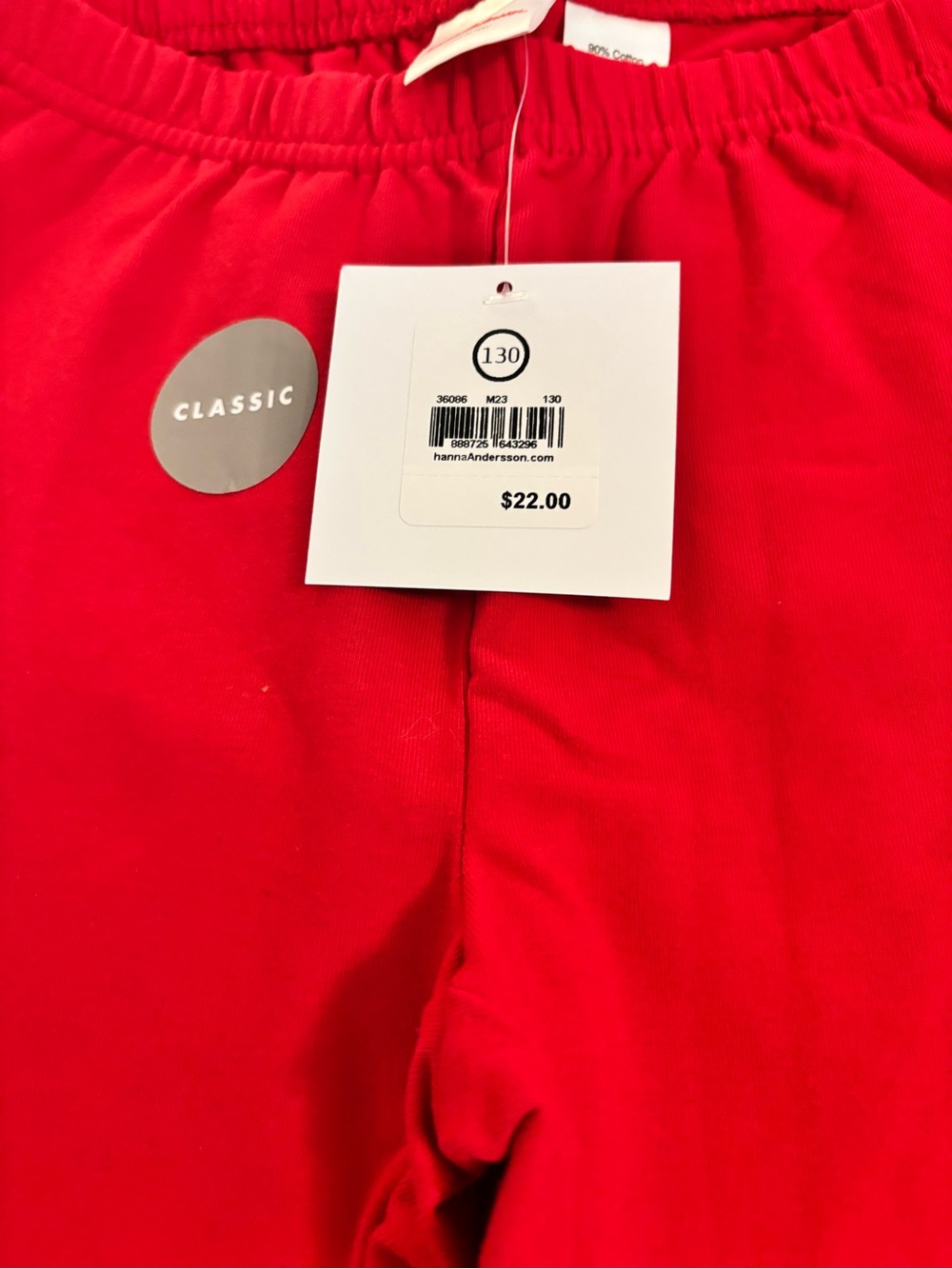 Hanna Andersson NWT red classic leggings size 130 or 8 - Picture 5 of 6